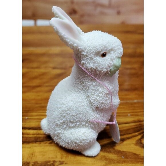 Department 56 Snowbabies Easter Bunny Rabbit Pink Ears Nose Vintage 1996 - Picture 7 of 12